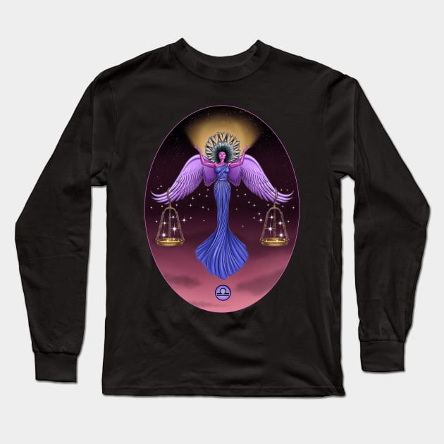 Libra Astrology Long Sleeve T-Shirt by Robbgoblin